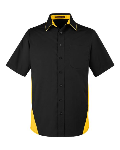 Chemise Harriton M586T - Black/ Sunray Yellow