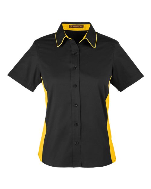 T-Shirt Harriton M586W - Black/ Sunray Yellow