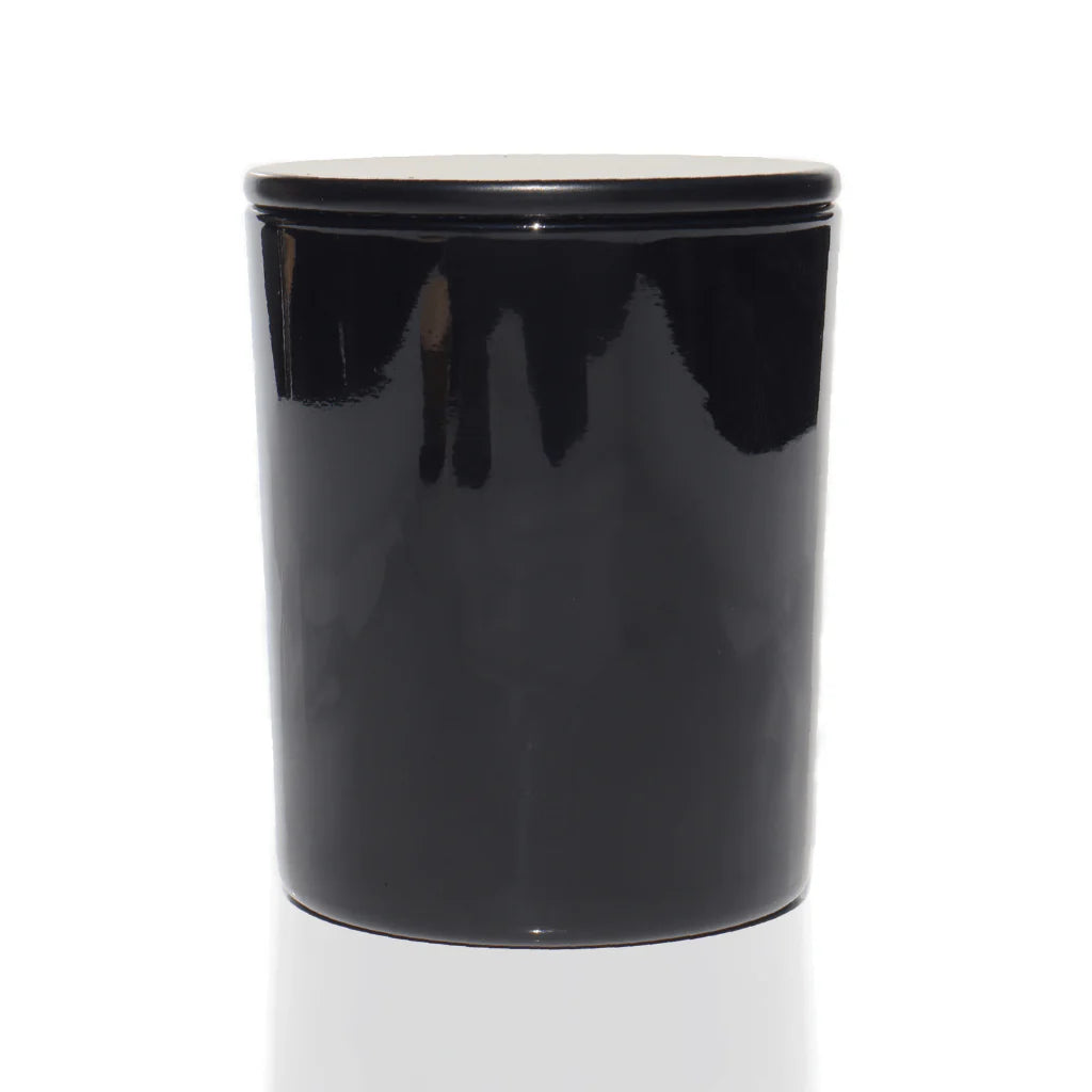 7 oz (198 g) Glossy Black Glass Jar
