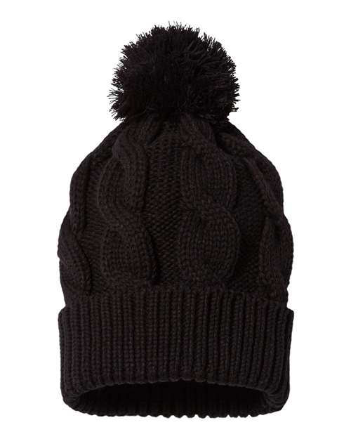 Tuque à pompon avec motif tressé et revers - Richardson 141R - Chapeau | Boutique en ligne SIKE DESIGN